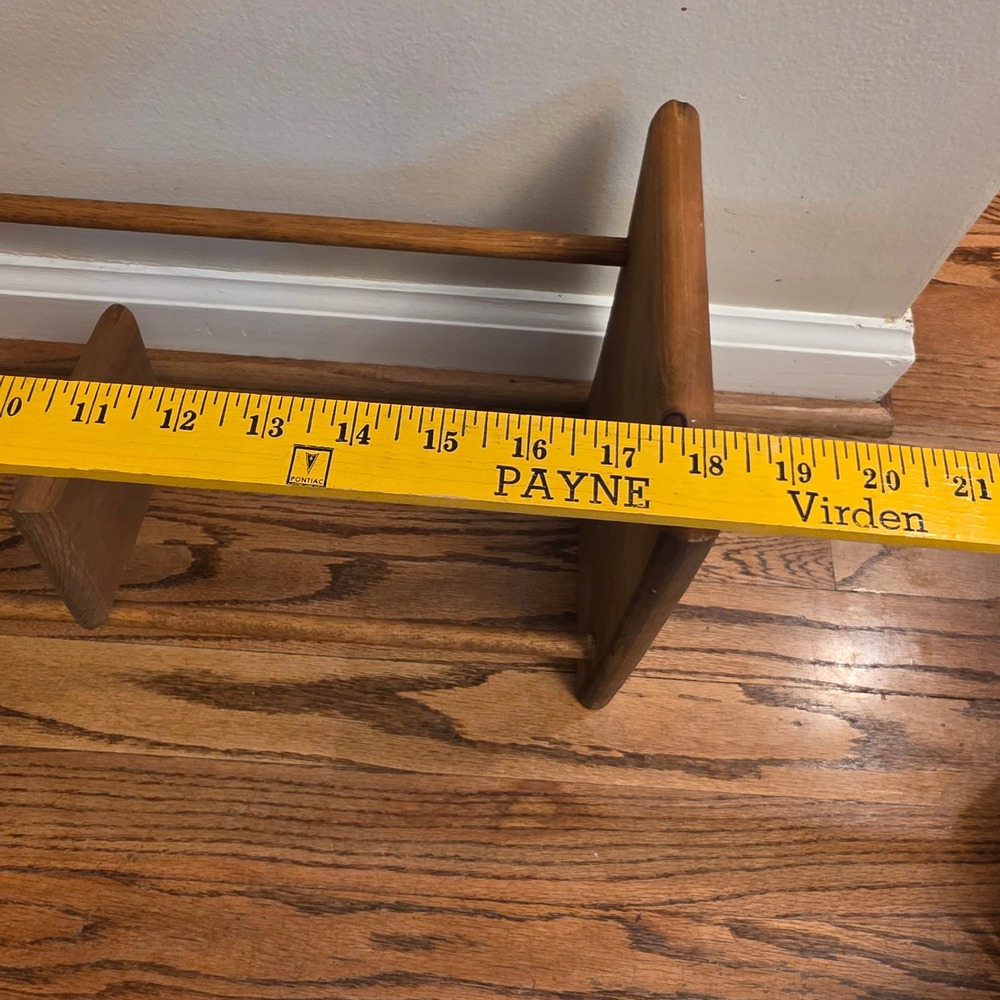 Vintage Wood Spindle Cook Book Rack Adjustable Sliding Divider 18" Stand Only - Picture 4 of 6